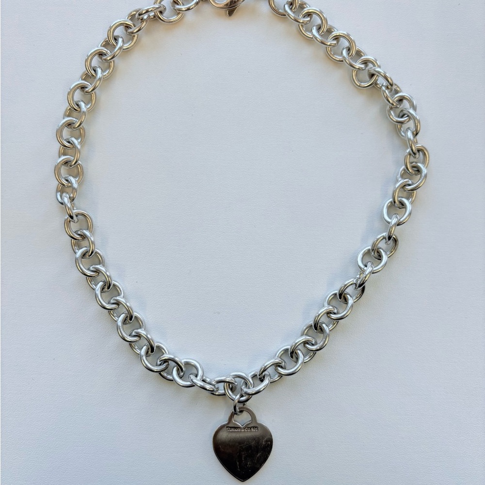 Tiffany & Co Silver Heart Charm Necklace